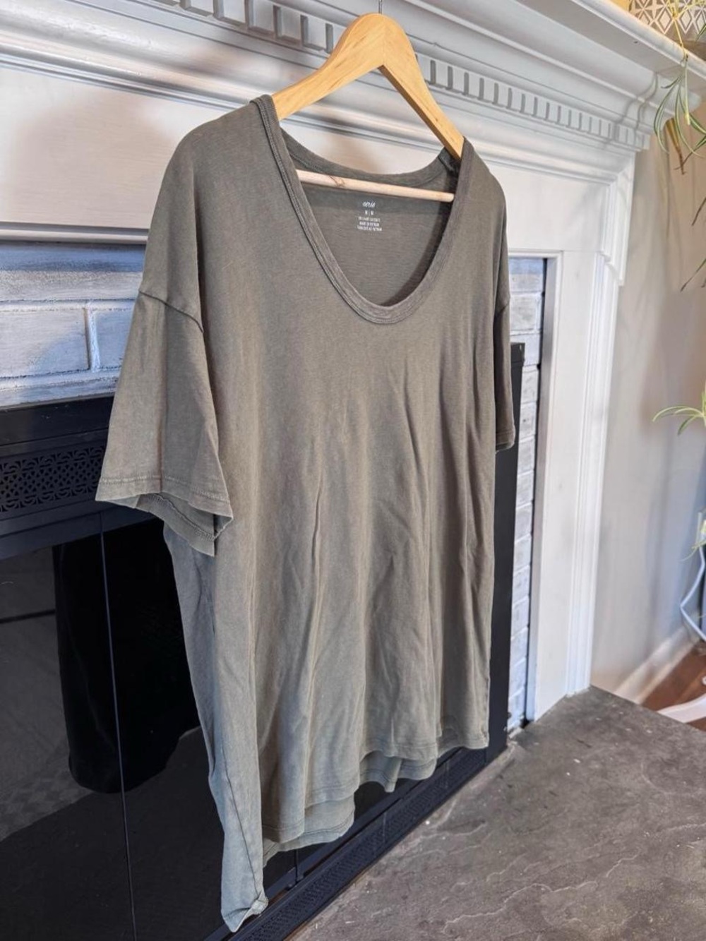 Aerie Army Green Oversized Scoop Neck Tee Medium - Picture 4 of 9